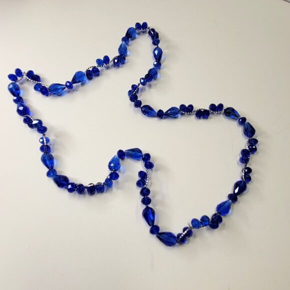 Cobalt Blue Dazzling Bead Long Necklace - Picture 5 of 8
